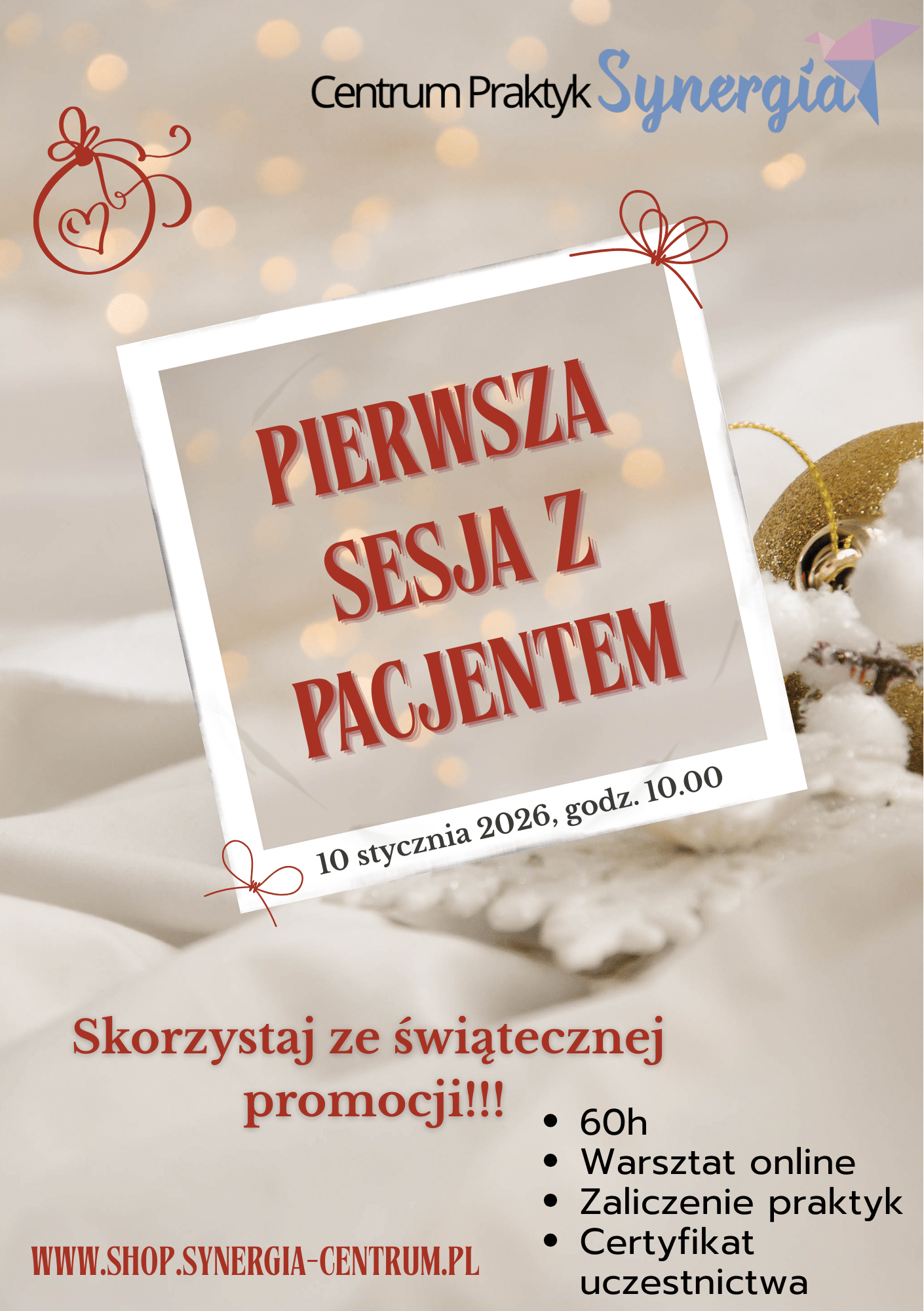 Pierwsza sesja z pacjentem 60h praktyk!! 10.01.26 sobota