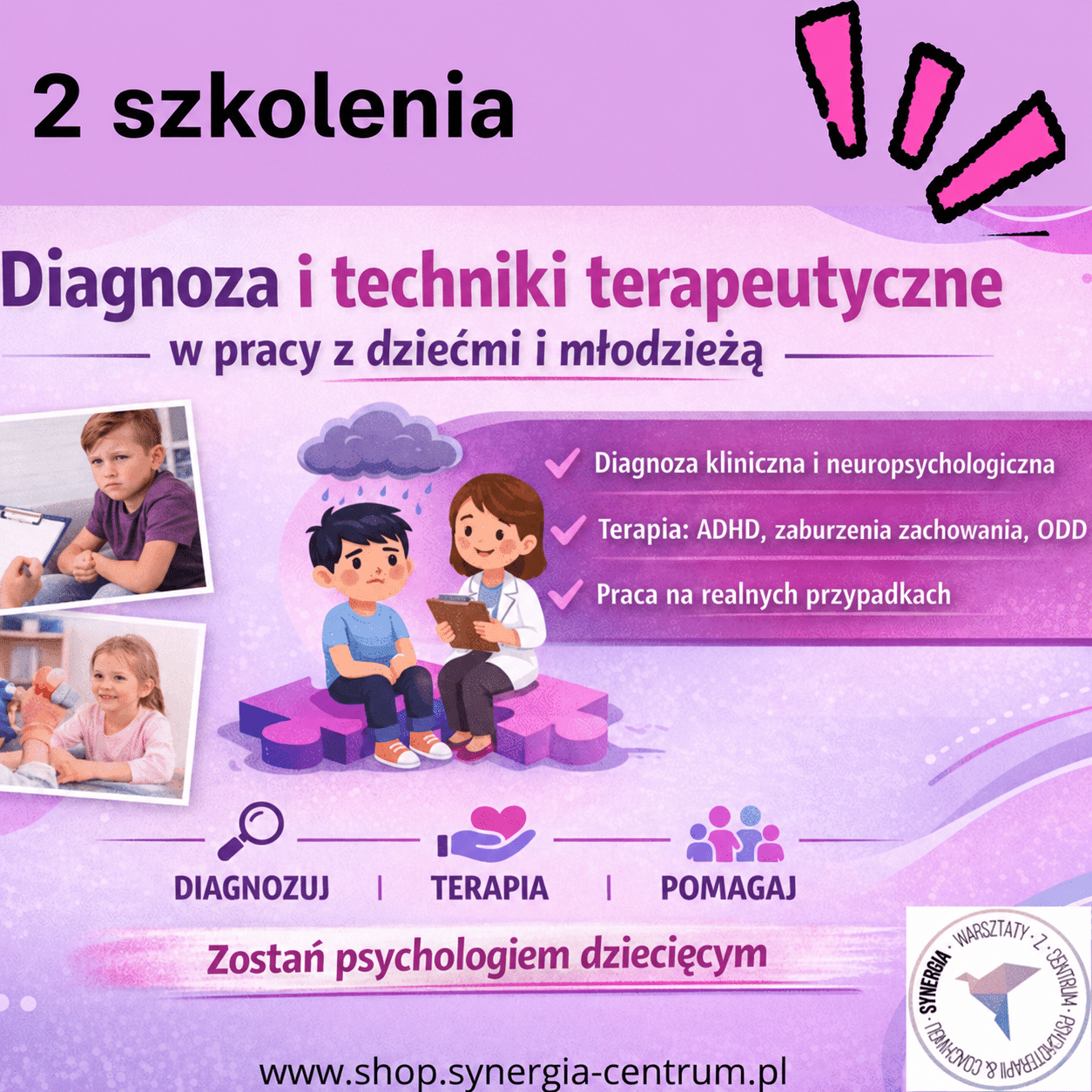 PAKIET PREMIUM Diagnoza i techniki terapeutyczne w pracy z dziećmi i młodzieżą – warsztaty praktyczne
