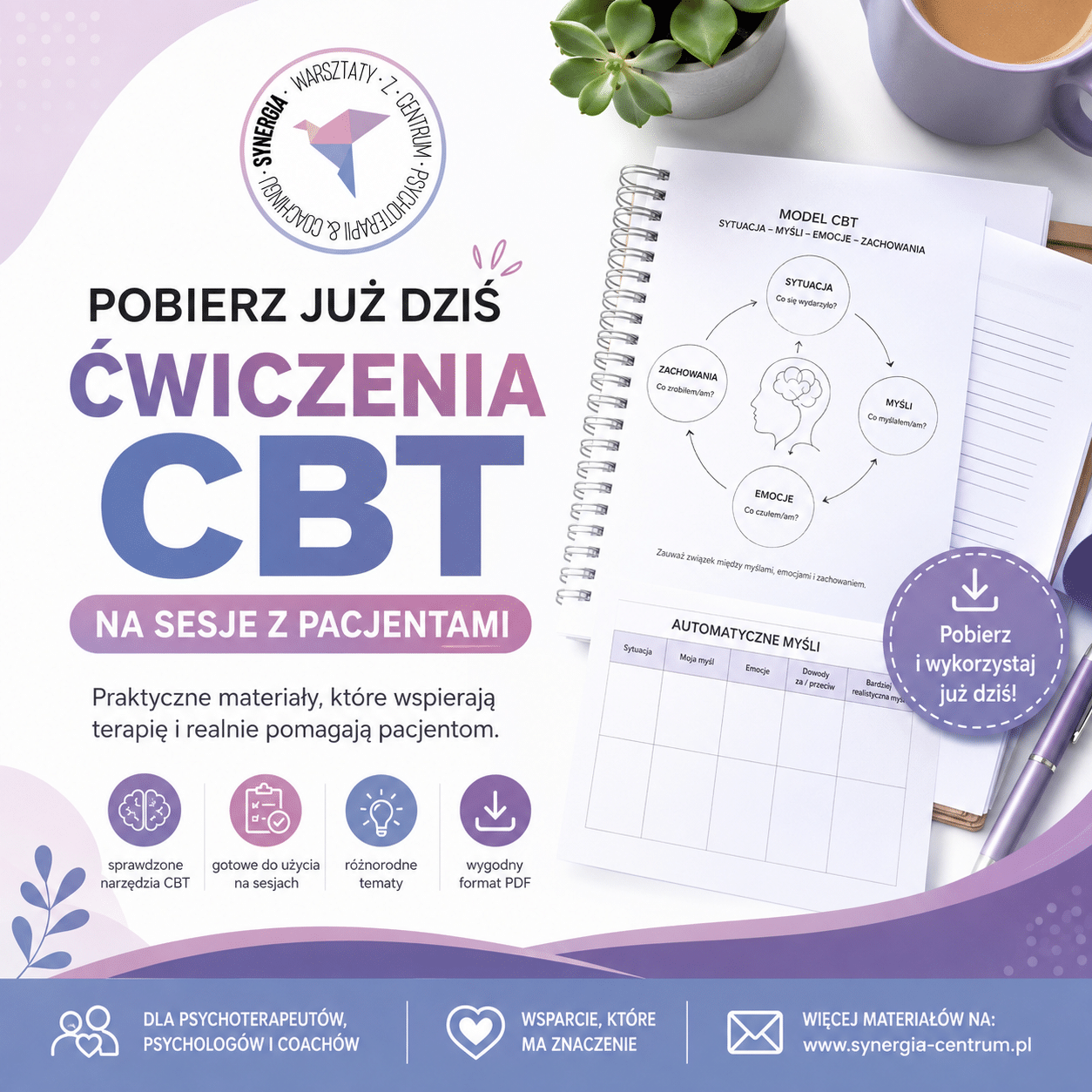 ZA DARMO Pobierz już dziś ćwiczenia CBT na sesje z pacjentami!